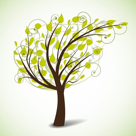 symbols modern art - tree crown in the shape of a leaf Stock Photo - Budget Royalty-Free & Subscription, Code: 400-05916978