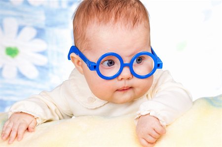 funny looking girls with glasses - portrait of funny cute baby with glasses Stock Photo - Budget Royalty-Free & Subscription, Code: 400-05917281