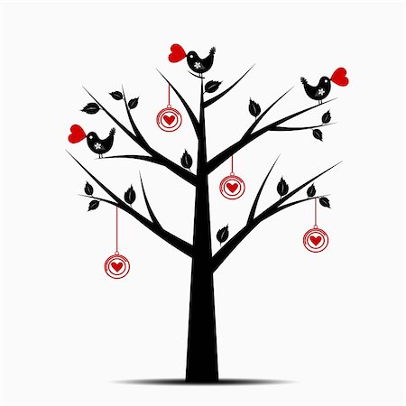 simsearch:400-05925443,k - Beautiful Valentines Tree Isolated on White Background Stock Photo - Budget Royalty-Free & Subscription, Code: 400-05917561
