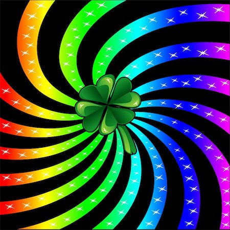 Vector Illustration for St Patricks Day. Rainbow sparkle shamrock. Photographie de stock - Aubaine LD & Abonnement, Code: 400-05917667