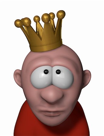 simsearch:400-06199998,k - cartoon character with crown on his head - 3d illustration Photographie de stock - Aubaine LD & Abonnement, Code: 400-05917683