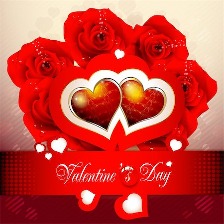 simsearch:400-06082408,k - Valentine's day card with roses Fotografie stock - Microstock e Abbonamento, Codice: 400-05917740