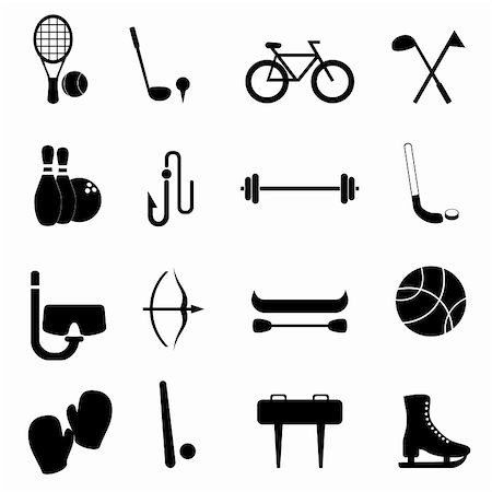 sports icon - Sports and leisure equipment icon set Stock Photo - Budget Royalty-Free & Subscription, Code: 400-05917842