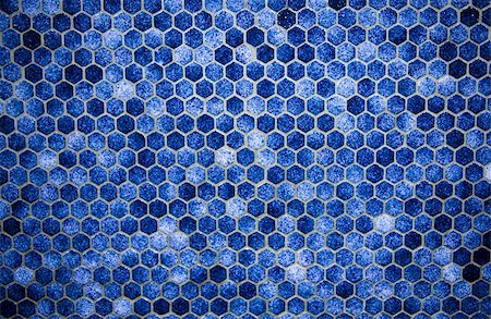 Blue decorative hexagonal mosaic wall Stock Photo - Budget Royalty-Free & Subscription, Code: 400-05918044