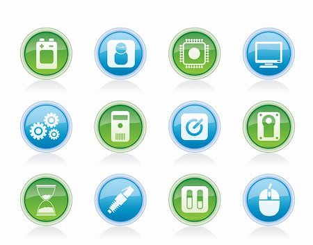 simsearch:400-05918066,k - Computer and mobile phone elements icon - vector icon set Stock Photo - Budget Royalty-Free & Subscription, Code: 400-05918065
