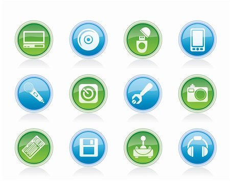 simsearch:400-05918066,k - Computer and mobile phone Equipment Icons - Vector Icon Set Stock Photo - Budget Royalty-Free & Subscription, Code: 400-05918066