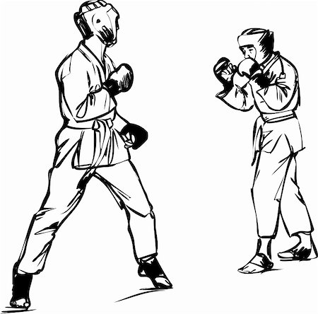 foot fight - Karate Kyokushinkai sketch martial arts and combative sports Stock Photo - Budget Royalty-Free & Subscription, Code: 400-05918456