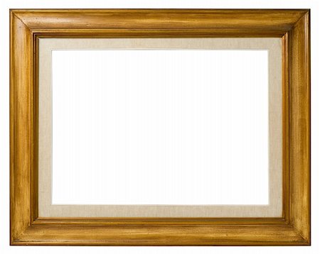 Antique double frame: wood and canvas, italian style,  isolated on white background - include clipping path. Photographie de stock - Aubaine LD & Abonnement, Code: 400-05918471