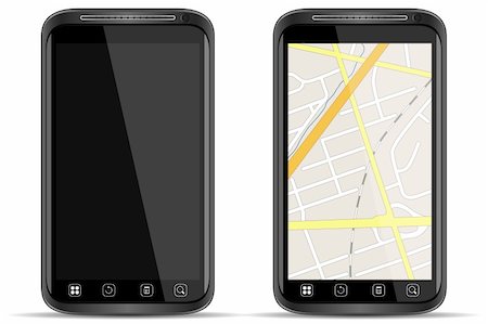 simsearch:400-06568351,k - Vector Smart Phone with map on white background Stockbilder - Microstock & Abonnement, Bildnummer: 400-05918503