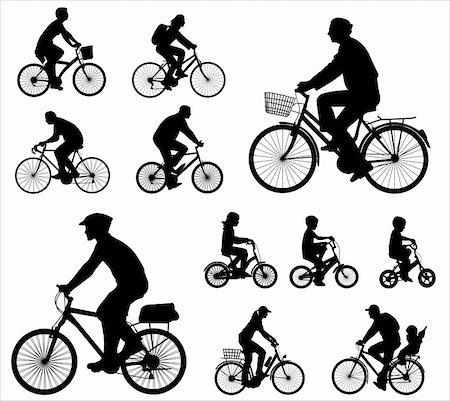 simsearch:400-07719278,k - bicyclists silhouettes - vector illustration Stock Photo - Budget Royalty-Free & Subscription, Code: 400-05918518