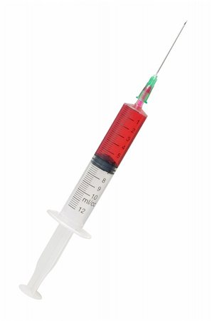 Single use syringe and vaccine against white background Stock Photo - Budget Royalty-Free & Subscription, Code: 400-05919377