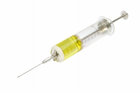 simsearch:400-06080929,k - Old glass syringe and vaccine against white background Foto de stock - Super Valor sin royalties y Suscripción, Código: 400-05919379