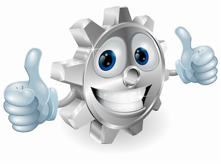 simsearch:400-05927885,k - Illustration of gear cartoon character giving thumbs up cartoon character Stock Photo - Budget Royalty-Free & Subscription, Code: 400-05919407