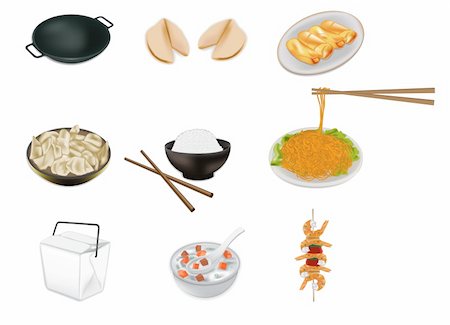 shrimp kebab - Chinese food vector illustration Stock Photo - Budget Royalty-Free & Subscription, Code: 400-05919555
