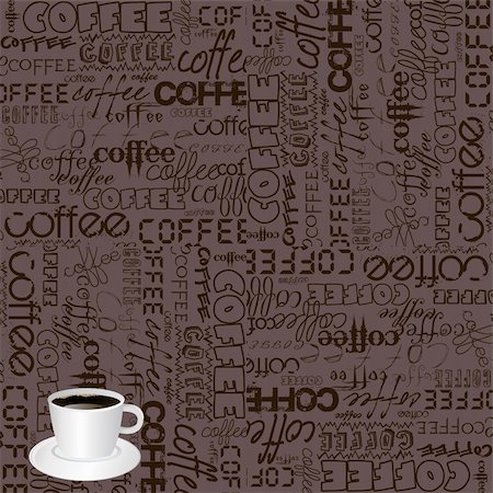 Background with coffee typography Stock Photo - Budget Royalty-Free & Subscription, Code: 400-05919576
