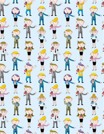 simsearch:400-04377192,k - reporter people seamless pattern Photographie de stock - Aubaine LD & Abonnement, Code: 400-05919710