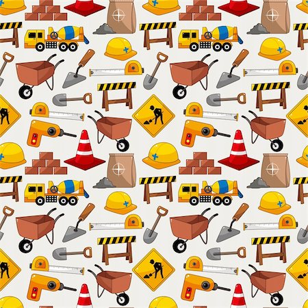 road stop alert - construction object seamless pattern Stock Photo - Budget Royalty-Free & Subscription, Code: 400-05919712