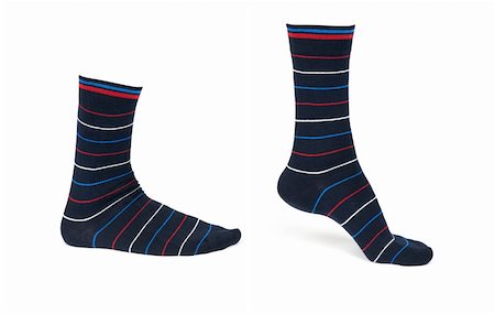 funky socks - Pair of striped socks isolated on a white background Stock Photo - Budget Royalty-Free & Subscription, Code: 400-05919770