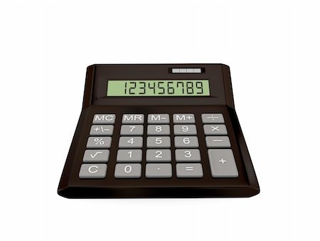 divide money - Calculator. 3d rendered. Isolated on white background. Stock Photo - Budget Royalty-Free & Subscription, Code: 400-05919907