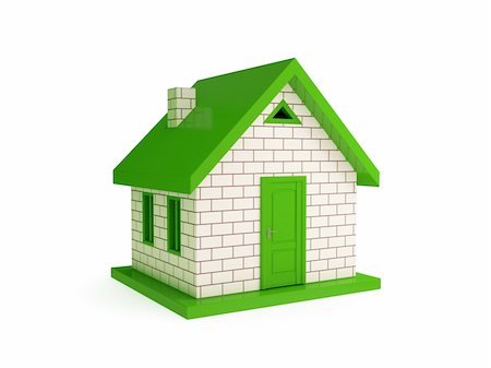 simsearch:400-04773052,k - 3d small house. Isolated on white background. Foto de stock - Super Valor sin royalties y Suscripción, Código: 400-05919900