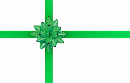 simsearch:400-05699224,k - Green bow with green ribbon. Isolated on white background. 3d rendered. Foto de stock - Super Valor sin royalties y Suscripción, Código: 400-05919919