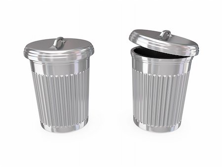 simsearch:400-09171552,k - Chromed dustbin. 3d rendered.Isolated on white background. Stock Photo - Budget Royalty-Free & Subscription, Code: 400-05919958