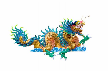 east asian art of a dragon - isolated Chinese dragon on white background Stock Photo - Budget Royalty-Free & Subscription, Code: 400-05910042