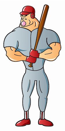 An overly muscular angry baseball player who looks to be using steroids. Stock Photo - Budget Royalty-Free & Subscription, Code: 400-05910058