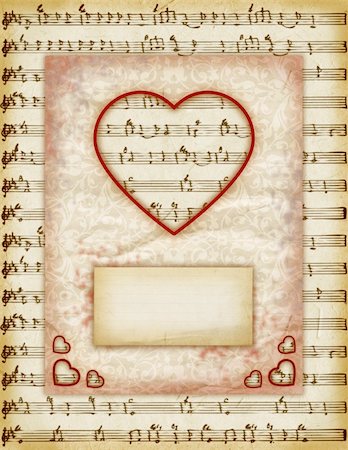 retro valentines frame - Love Cards, Love Notes, Note Cards, Little Surprise, Vintage Love Notes Stock Photo - Budget Royalty-Free & Subscription, Code: 400-05910060