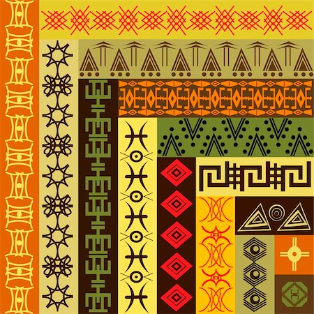 Background pattern with African motifs Stock Photo - Budget Royalty-Free & Subscription, Code: 400-05910142
