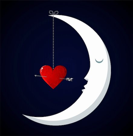 simsearch:400-04903018,k - Happy Moon Fall in love Valentines day concept background. Vector file available. Photographie de stock - Aubaine LD & Abonnement, Code: 400-05910294