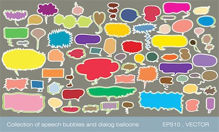 simsearch:400-04791118,k - Collection of colorful speech bubbles and dialog balloons Stock Photo - Budget Royalty-Free & Subscription, Code: 400-05910373