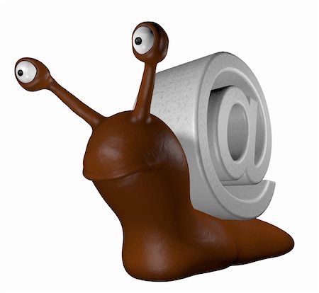 simsearch:400-04407358,k - funny slug with email alias - 3d cartoon illustration Stockbilder - Microstock & Abonnement, Bildnummer: 400-05910768