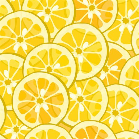 fruit artworks pattern - Vector pattern with yellow lemon and orange Stock Photo - Budget Royalty-Free & Subscription, Code: 400-05910932