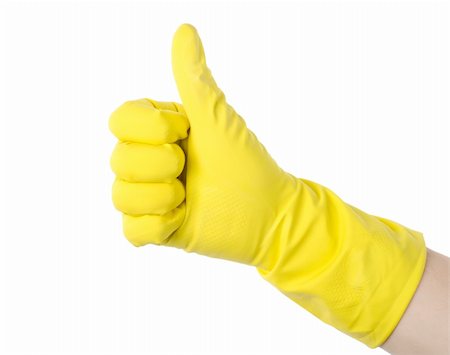 rubber hand gloves - Yellow cleaning glove against isolated on white background Stock Photo - Budget Royalty-Free & Subscription, Code: 400-05911116