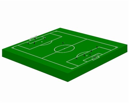 green football field with players silhouettes on white background Photographie de stock - Aubaine LD & Abonnement, Code: 400-05911365