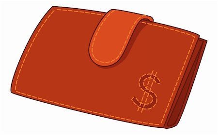 Red leather purse for money with dollar sign. Vector Stock Photo - Budget Royalty-Free & Subscription, Code: 400-05911455