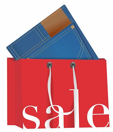 reduced sign in a shop - Blue Jeans With in Red Shopping Bag With Sale Sign Stock Photo - Budget Royalty-Free & Subscription, Code: 400-05911652