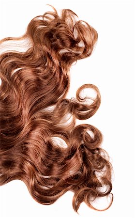 salon background - human brown hair on white isolated background Stock Photo - Budget Royalty-Free & Subscription, Code: 400-05911750