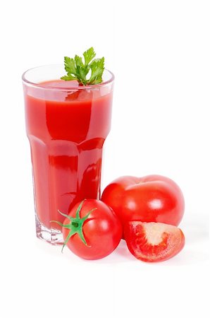 Tomato juice with parsley on a white background Stock Photo - Budget Royalty-Free & Subscription, Code: 400-05911768