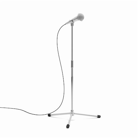 3d illustration of microphone on metal stand Stock Photo - Budget Royalty-Free & Subscription, Code: 400-05912117