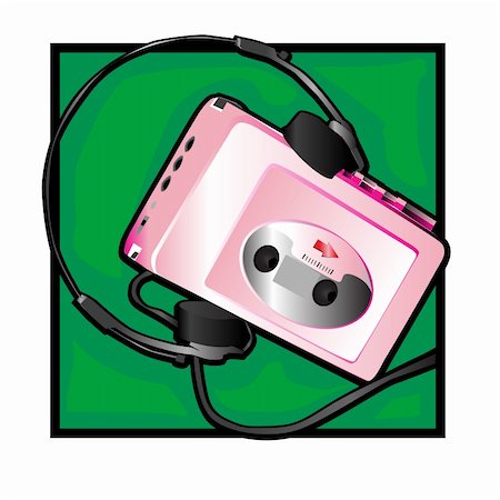 simsearch:400-05349451,k - retro walkman clip art with headphones since 80s and 90s Foto de stock - Super Valor sin royalties y Suscripción, Código: 400-05912505
