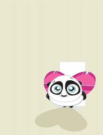 Cute  panda hiding heart shaped gift box with copy space 5000x6553. Vector eps8 Stock Photo - Budget Royalty-Free & Subscription, Code: 400-05912513