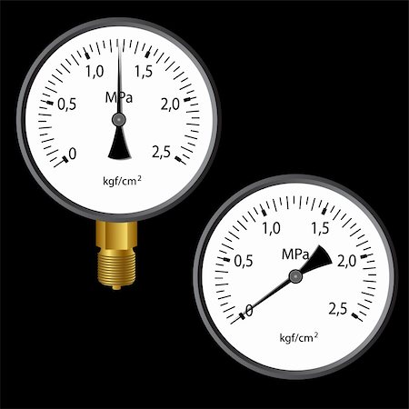 power dial nobody - The gas manometer isolated on black background Stock Photo - Budget Royalty-Free & Subscription, Code: 400-05913554