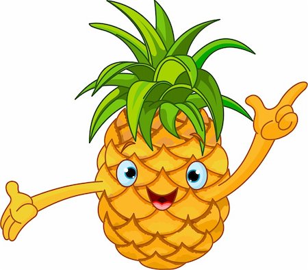 pineapple growing - Illustration of Cheerful Cartoon Pineapple character Stock Photo - Budget Royalty-Free & Subscription, Code: 400-05913600