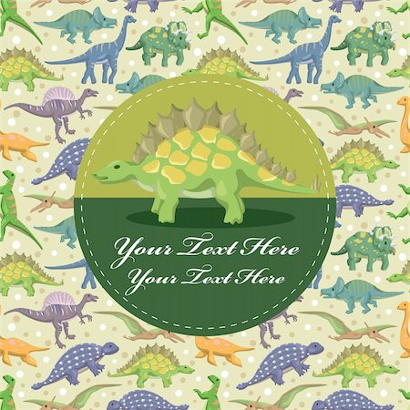 dinosaur cartoon background - dinosaur card Stock Photo - Budget Royalty-Free & Subscription, Code: 400-05913655