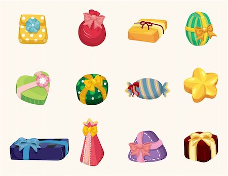cartoon gifts icon Stock Photo - Budget Royalty-Free & Subscription, Code: 400-05913662