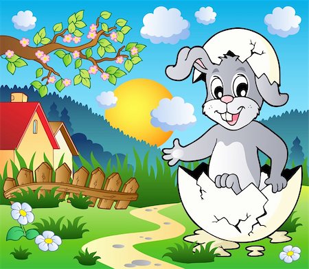 simsearch:400-04343827,k - Easter bunny theme image 3 - vector illustration. Stock Photo - Budget Royalty-Free & Subscription, Code: 400-05913696