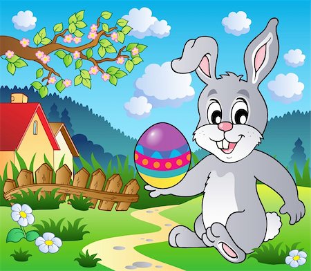 simsearch:400-07306161,k - Easter bunny theme image 4 - vector illustration. Foto de stock - Super Valor sin royalties y Suscripción, Código: 400-05913697