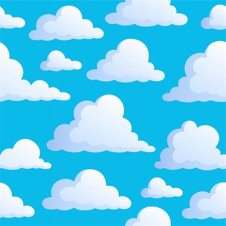 Seamless background with clouds 3 - vector illustration. Stock Photo - Budget Royalty-Free & Subscription, Code: 400-05913714